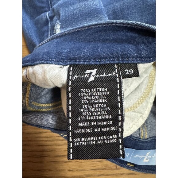 7 For All Mankind Dark Wash b(air) Denim Roxanne Ankle Blue Jeans Size 29 Preppy - Picture 10 of 16